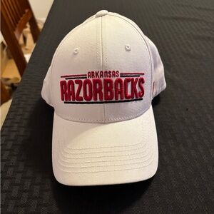 Russell Athletic womens White and Red Razorbacks Hat